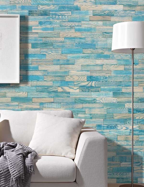 Holzwand Wodewa Vintage blau